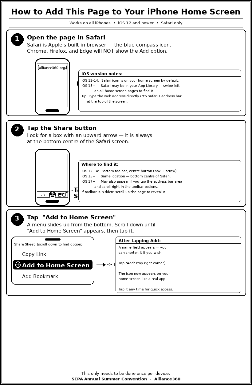 Safari Add to Home Screen steps